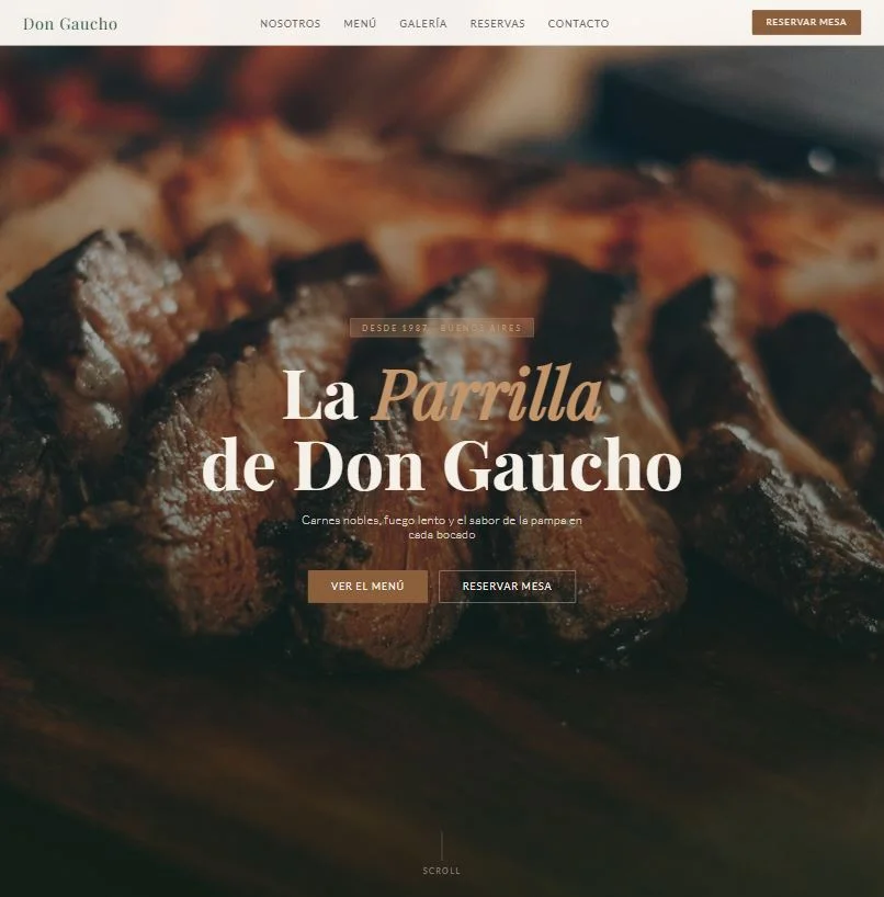 Captura del sitio Don Gaucho