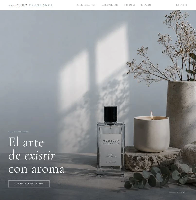 Captura del sitio Montero Fragrance