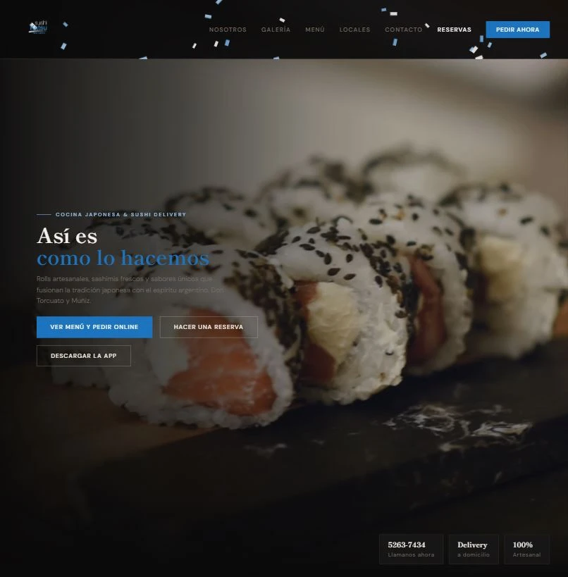 Captura del sitio Sushi Katsu