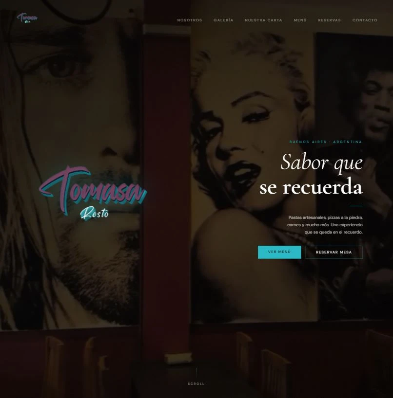 Captura del sitio Tomasa Resto